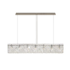 NL78109 Zian 138x9cm Rectangular Pendant Chandelier 7 Light Polished Chrome/Crystal