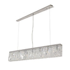 NL78109 Zian 138x9cm Rectangular Pendant Chandelier 7 Light Polished Chrome/Crystal