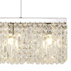 NL78109 Zian 138x9cm Rectangular Pendant Chandelier 7 Light Polished Chrome/Crystal