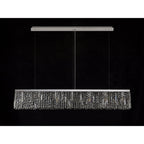 NL78109 Zian 138x9cm Rectangular Pendant Chandelier 7 Light Polished Chrome/Crystal