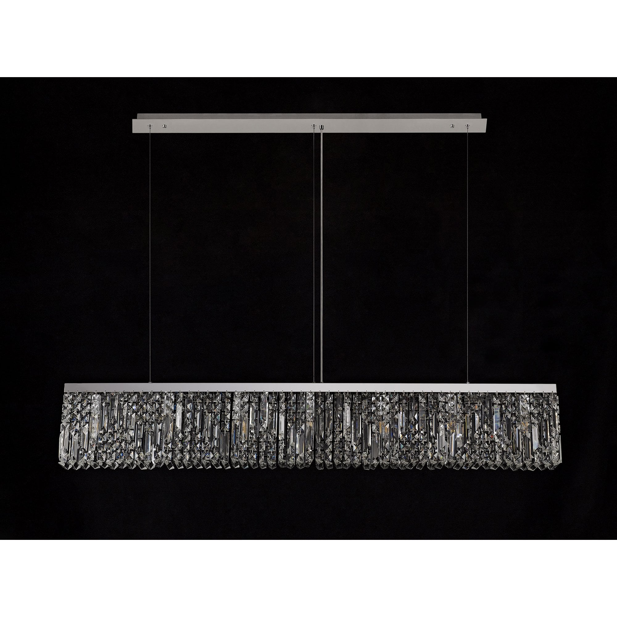 NL78109 Zian 138x9cm Rectangular Pendant Chandelier 7 Light Polished Chrome/Crystal