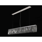NL78109 Zian 138x9cm Rectangular Pendant Chandelier 7 Light Polished Chrome/Crystal