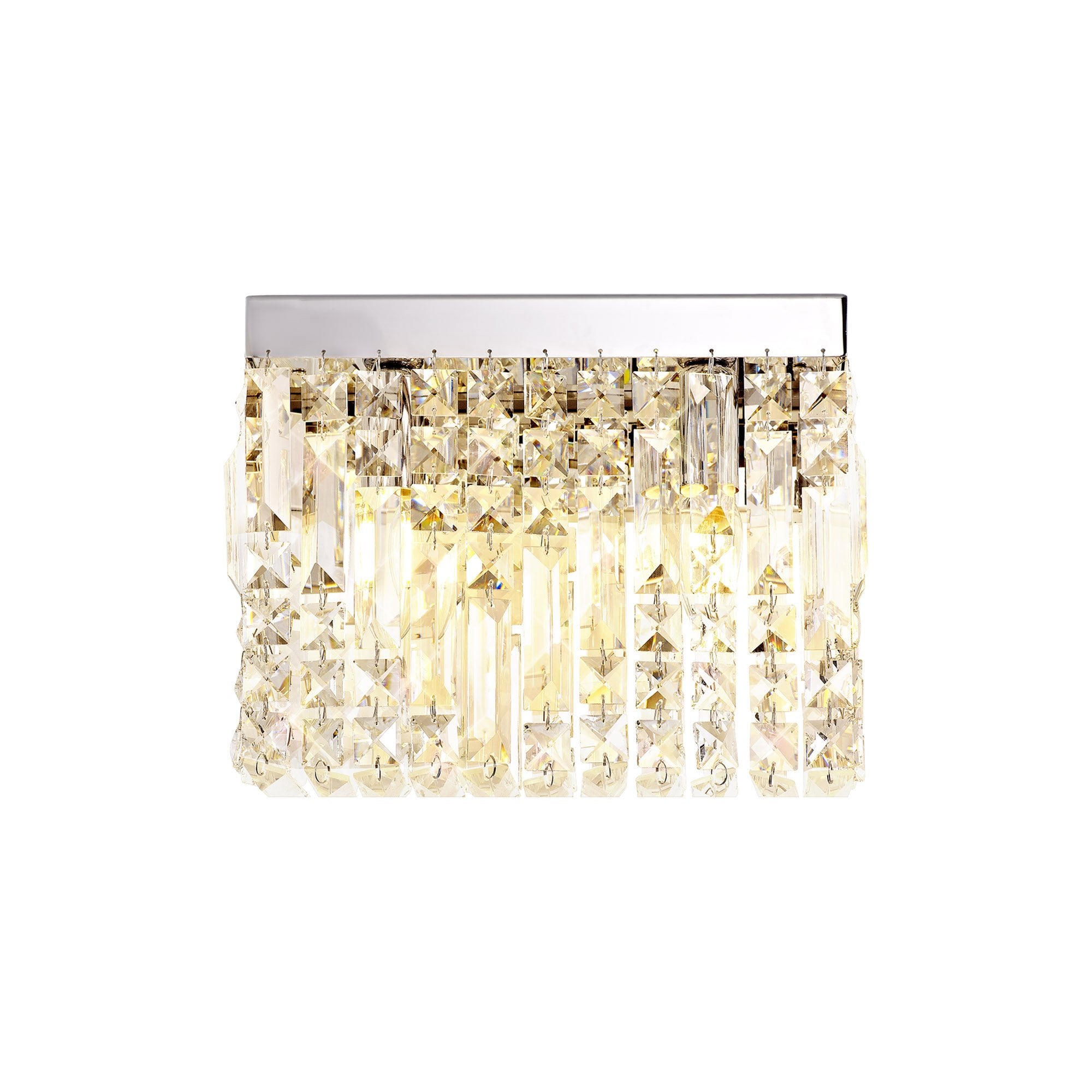 NL78119 Zian 29x13cm Rectangular Small Wall Lamp 2 Light Polished Chrome/Crystal
