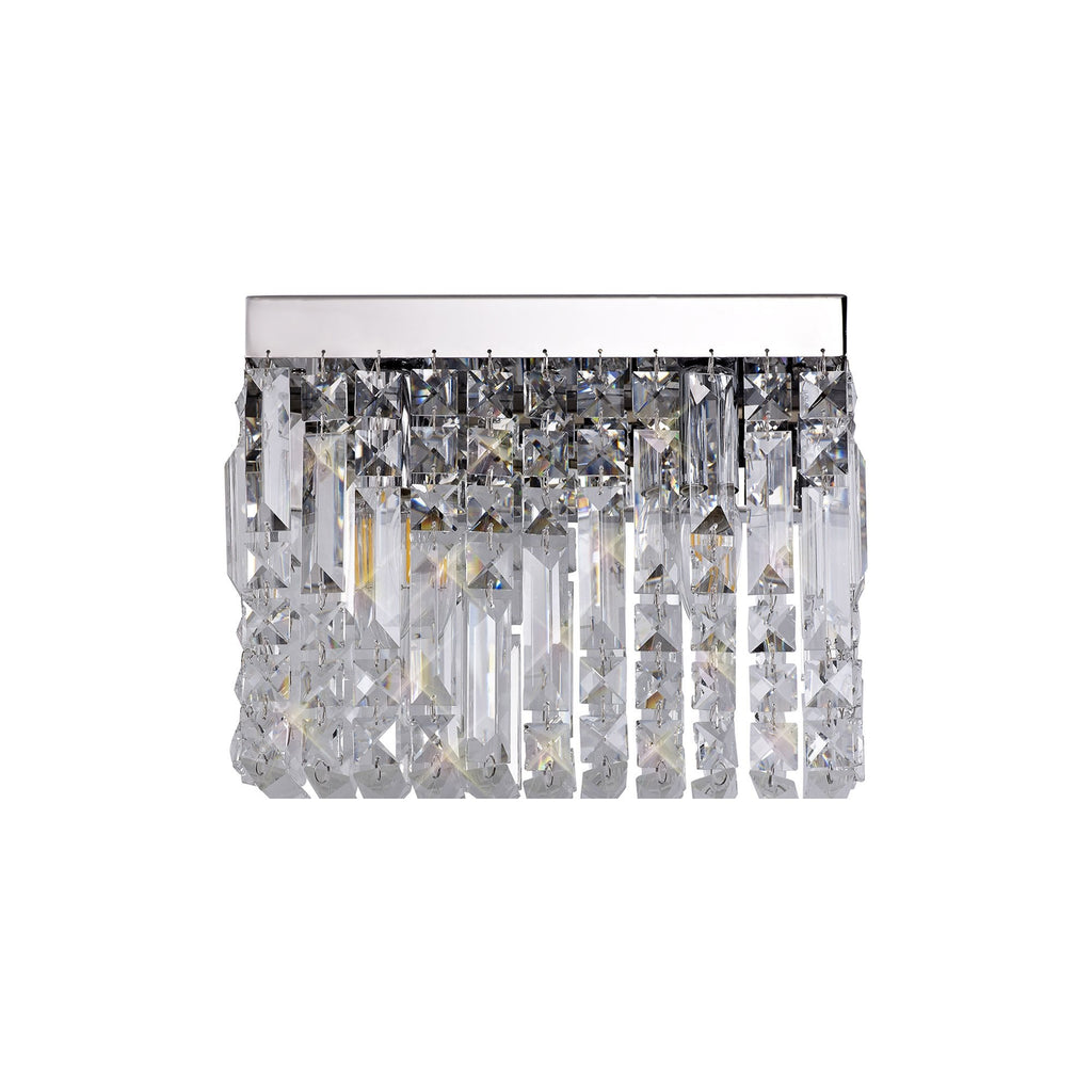 NL78119 Zian 29x13cm Rectangular Small Wall Lamp 2 Light Polished Chrome/Crystal
