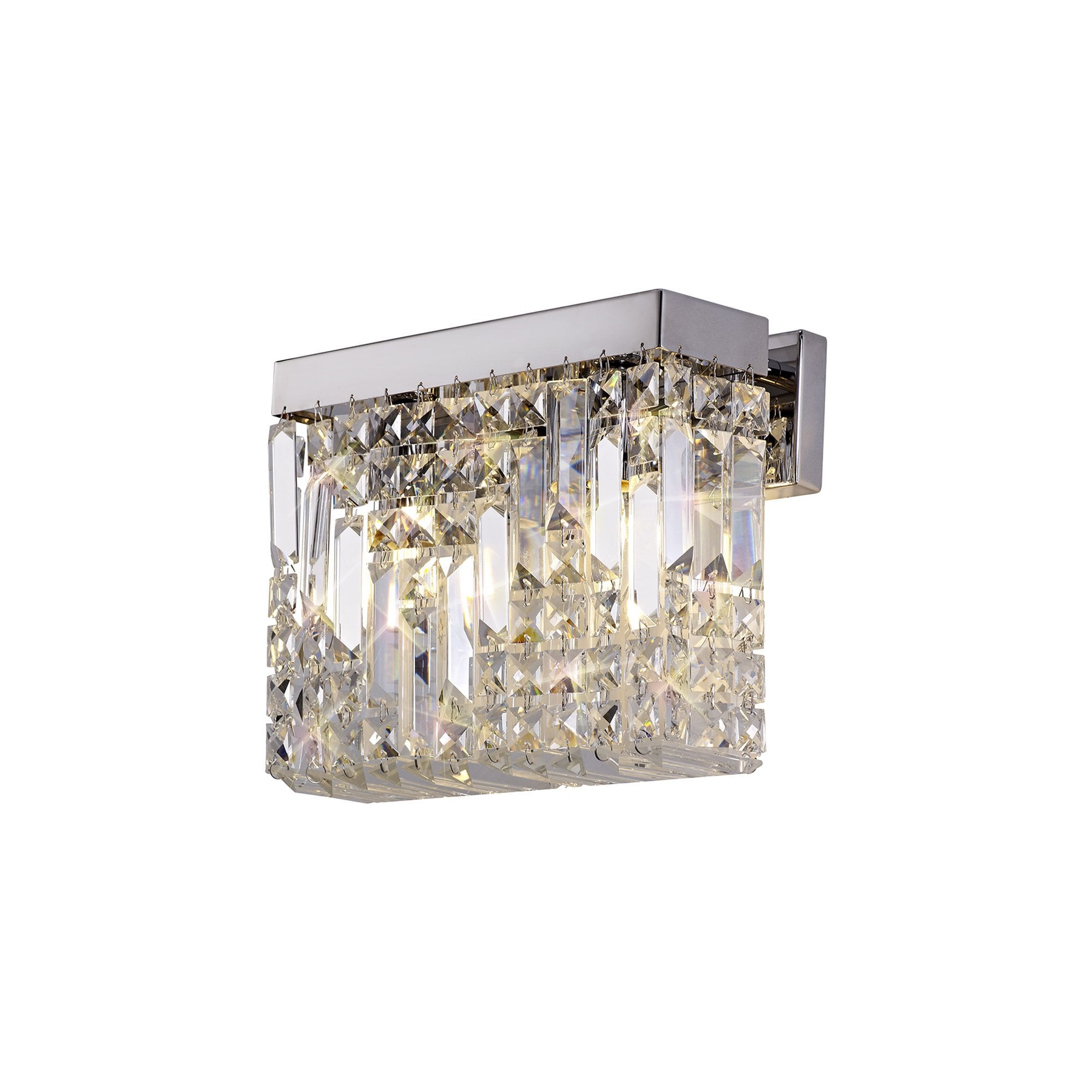 NL78119 Zian 29x13cm Rectangular Small Wall Lamp 2 Light Polished Chrome/Crystal