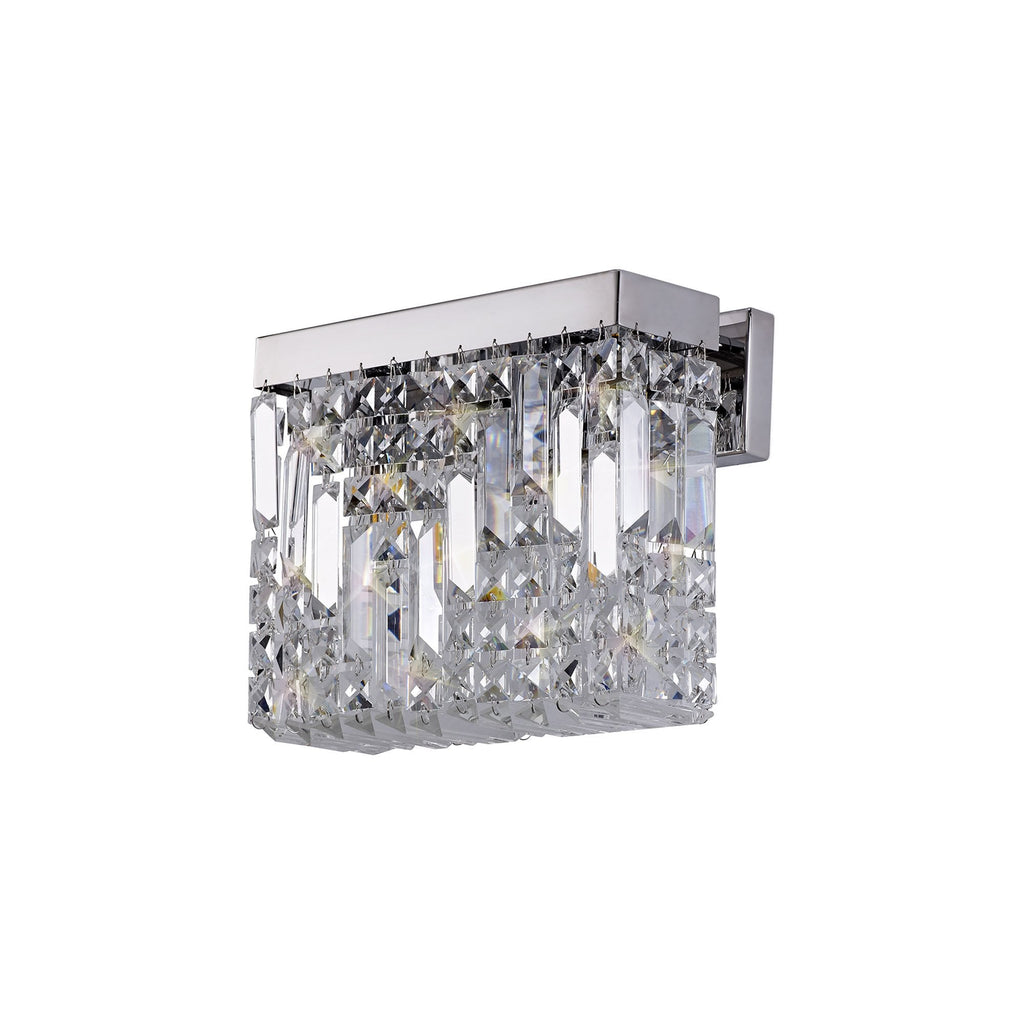 NL78119 Zian 29x13cm Rectangular Small Wall Lamp 2 Light Polished Chrome/Crystal
