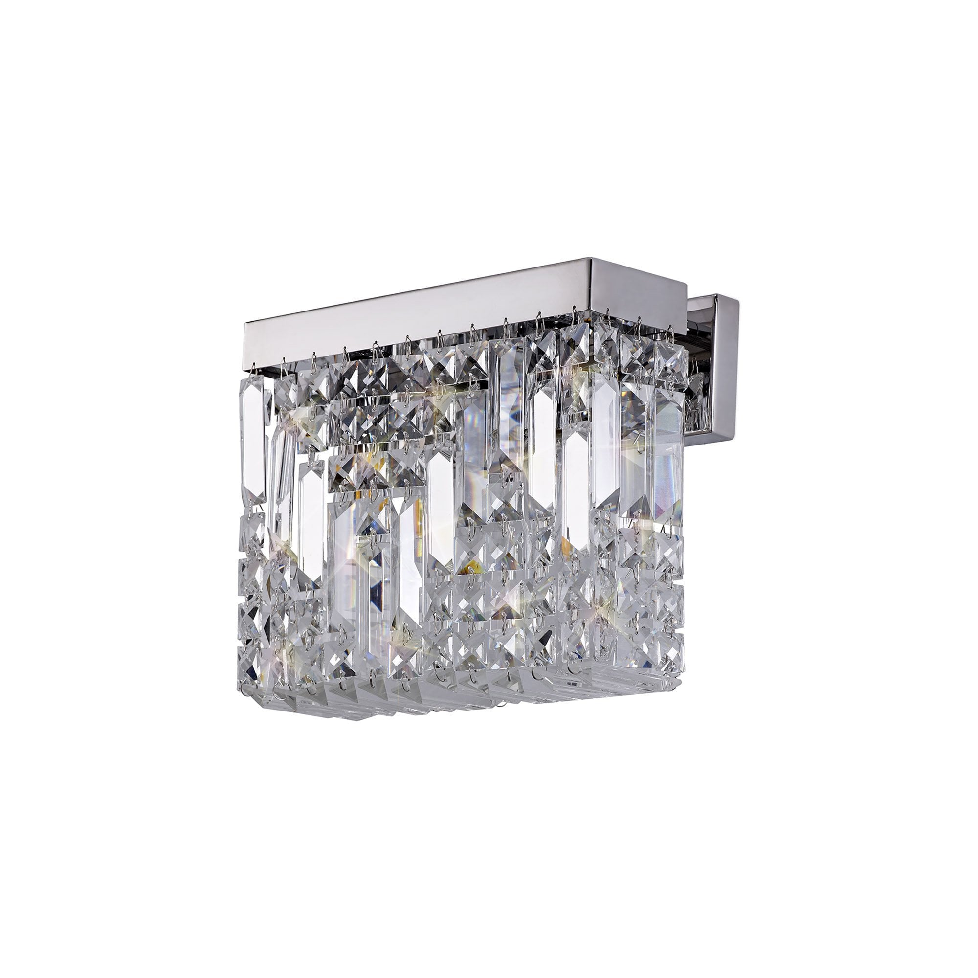 NL78119 Zian 29x13cm Rectangular Small Wall Lamp 2 Light Polished Chrome/Crystal