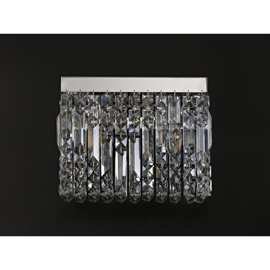 NL78119 Zian 29x13cm Rectangular Small Wall Lamp 2 Light Polished Chrome/Crystal