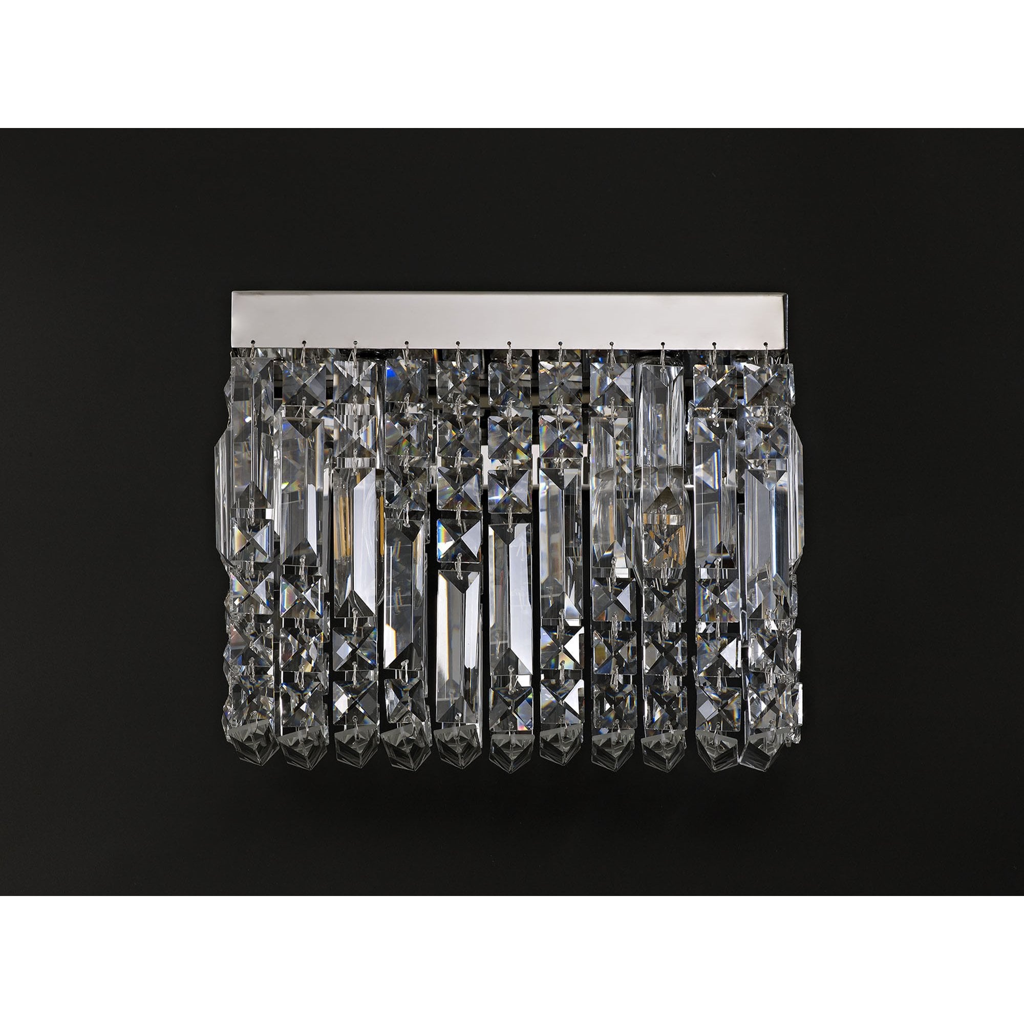 NL78119 Zian 29x13cm Rectangular Small Wall Lamp 2 Light Polished Chrome/Crystal