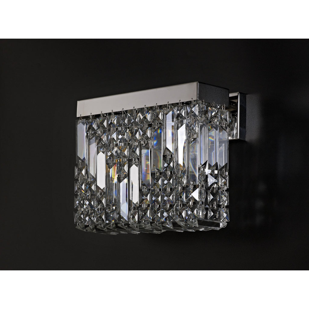 NL78119 Zian 29x13cm Rectangular Small Wall Lamp 2 Light Polished Chrome/Crystal