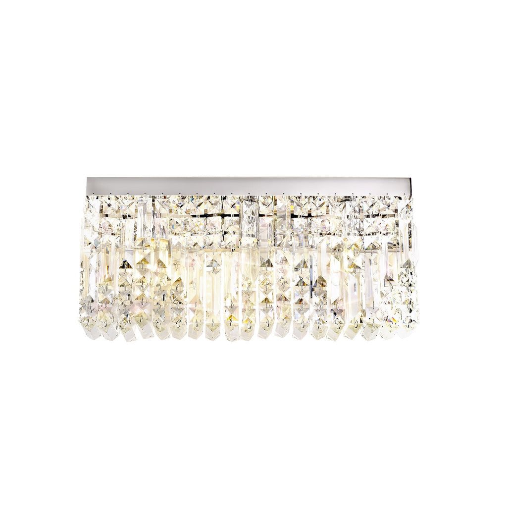NL78129 Zian 50x24cm Rectangular Large Wall Lamp 3 Light Polished Chrome/Crystal