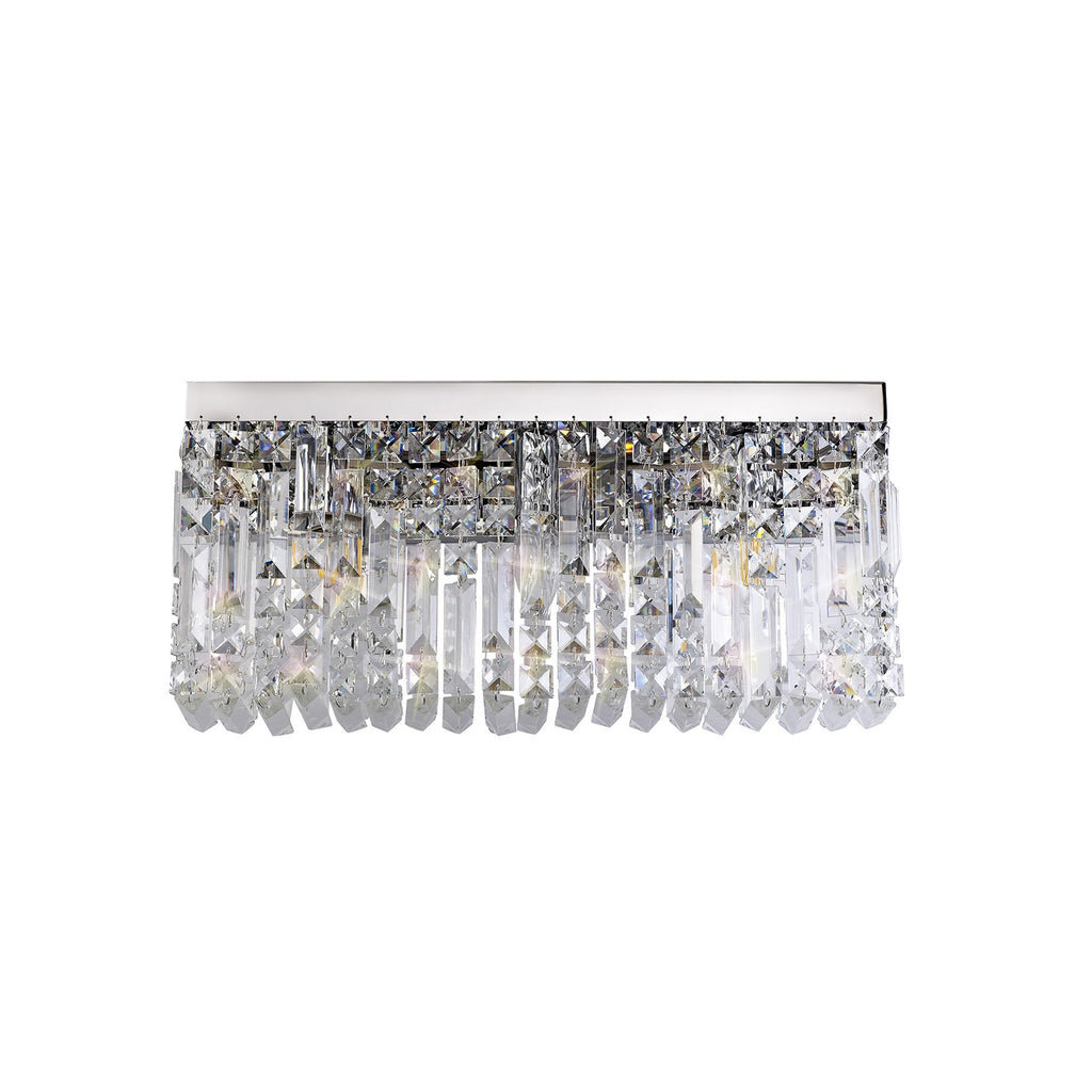 NL78129 Zian 50x24cm Rectangular Large Wall Lamp 3 Light Polished Chrome/Crystal