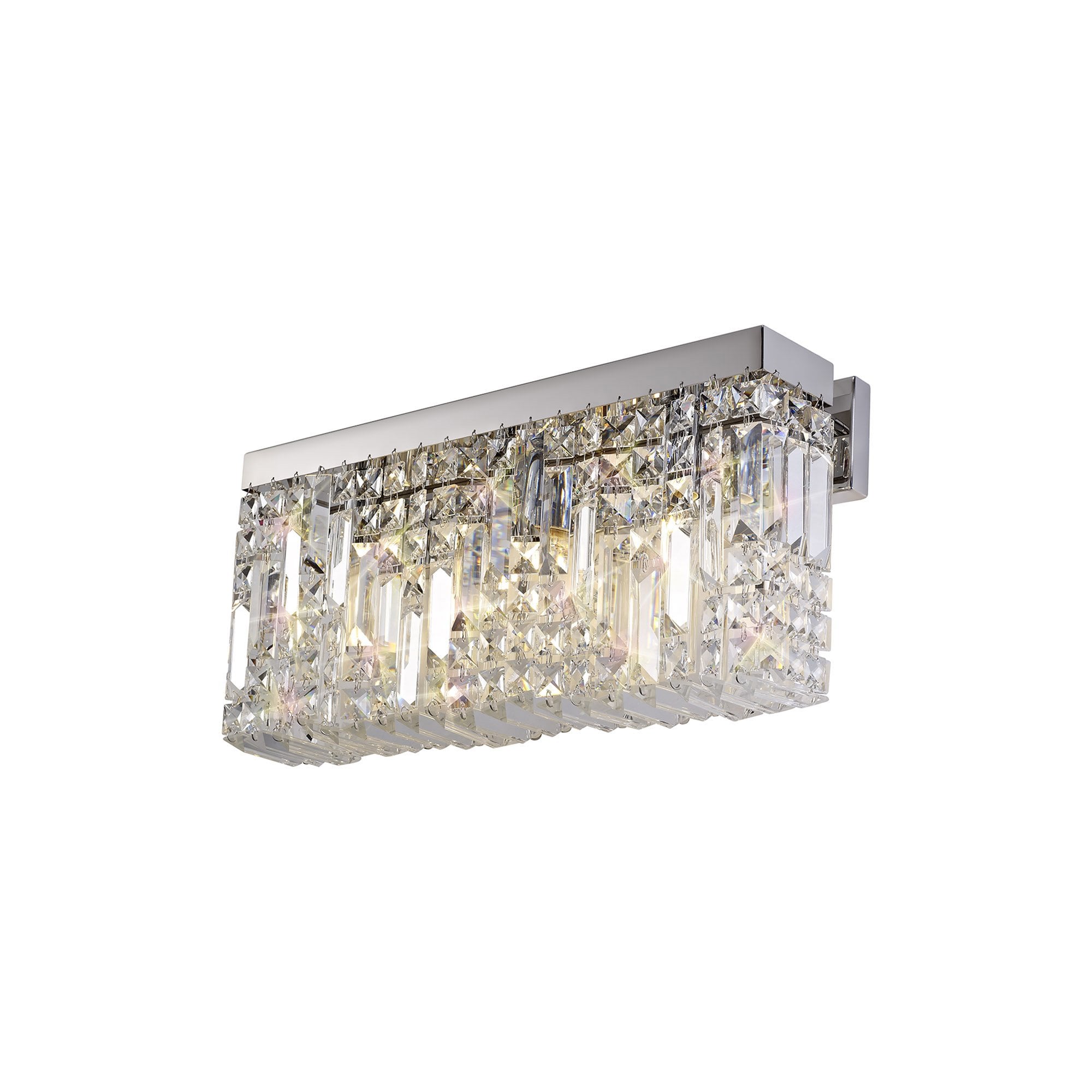 NL78129 Zian 50x24cm Rectangular Large Wall Lamp 3 Light Polished Chrome/Crystal