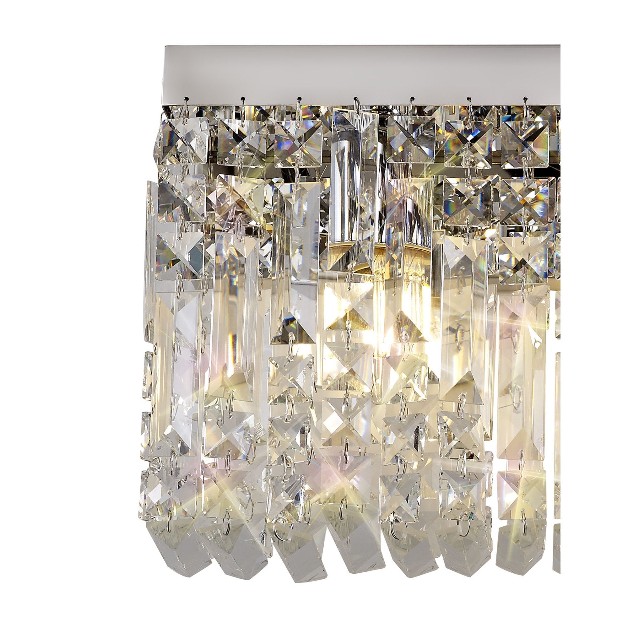 NL78129 Zian 50x24cm Rectangular Large Wall Lamp 3 Light Polished Chrome/Crystal