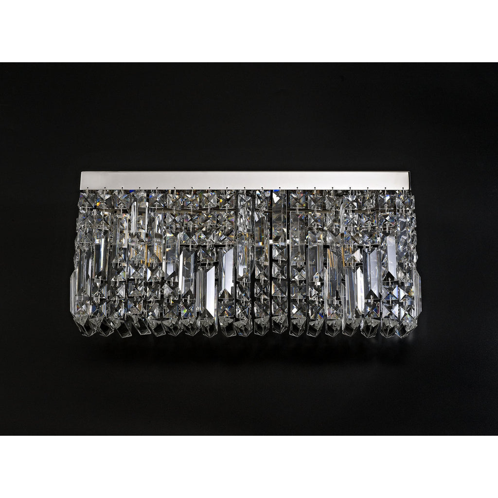 NL78129 Zian 50x24cm Rectangular Large Wall Lamp 3 Light Polished Chrome/Crystal