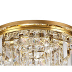 NL78139 Zian 45cm Round Flush Chandelier 5 Light Gold/Crystal