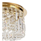 NL78139 Zian 45cm Round Flush Chandelier 5 Light Gold/Crystal