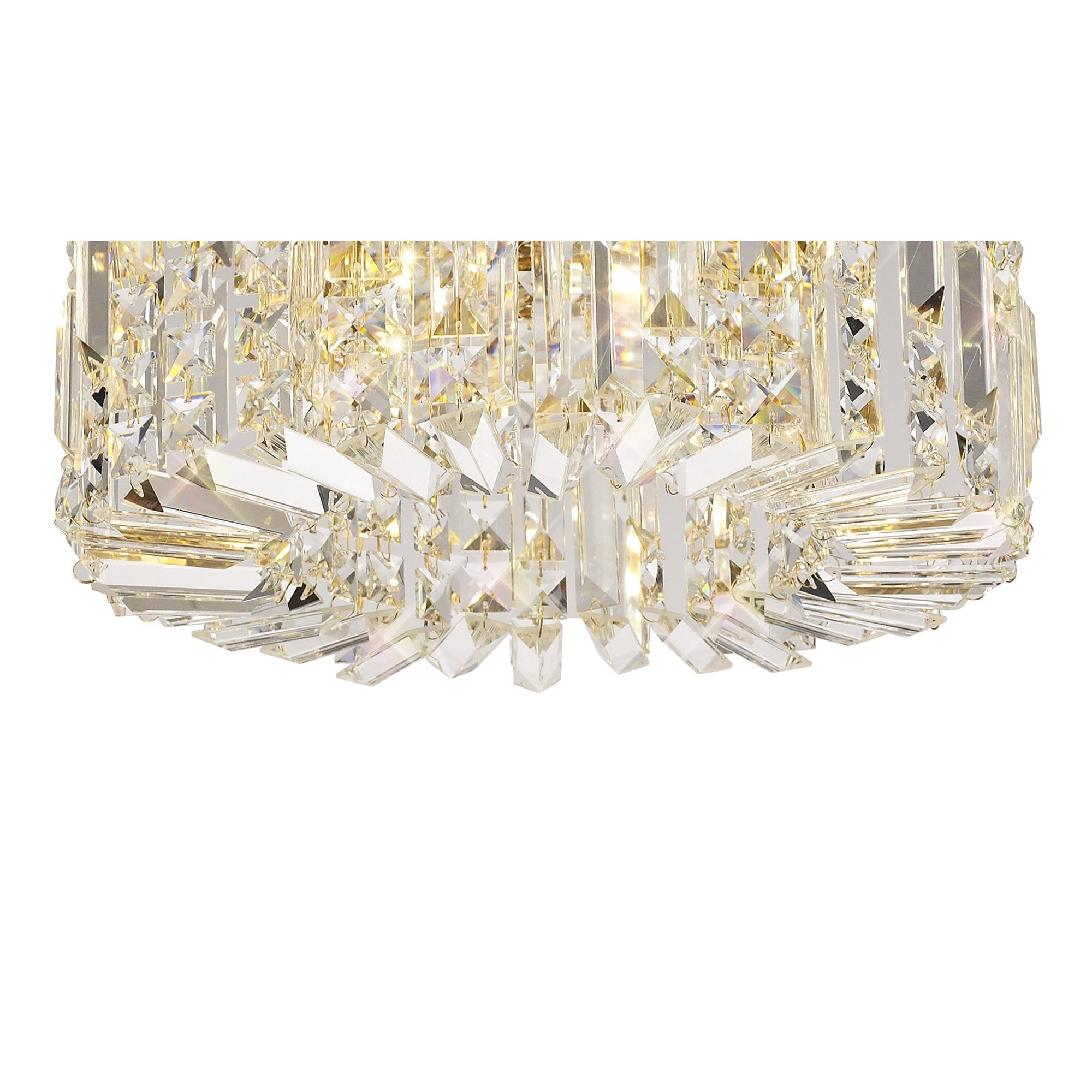 NL78139 Zian 45cm Round Flush Chandelier 5 Light Gold/Crystal