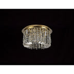 NL78139 Zian 45cm Round Flush Chandelier 5 Light Gold/Crystal