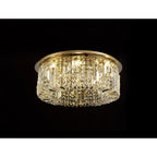 NL78149 Zian 65cm Round Flush Chandelier 8 Light Gold/Crystal