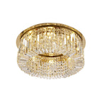 NL78149 Zian 65cm Round Flush Chandelier 8 Light Gold/Crystal