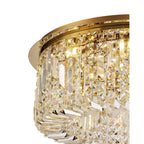 NL78149 Zian 65cm Round Flush Chandelier 8 Light Gold/Crystal