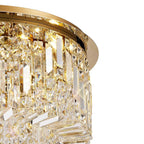 NL78149 Zian 65cm Round Flush Chandelier 8 Light Gold/Crystal