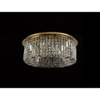 NL78149 Zian 65cm Round Flush Chandelier 8 Light Gold/Crystal