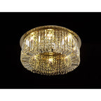 NL78149 Zian 65cm Round Flush Chandelier 8 Light Gold/Crystal