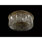 NL78149 Zian 65cm Round Flush Chandelier 8 Light Gold/Crystal