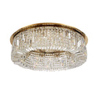 NL78159 Zian 80cm Round Flush Chandelier 12 Light Gold/Crystal