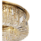 NL78159 Zian 80cm Round Flush Chandelier 12 Light Gold/Crystal