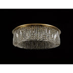 NL78159 Zian 80cm Round Flush Chandelier 12 Light Gold/Crystal