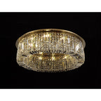 NL78159 Zian 80cm Round Flush Chandelier 12 Light Gold/Crystal