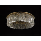 NL78159 Zian 80cm Round Flush Chandelier 12 Light Gold/Crystal