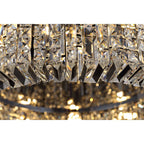NL78159 Zian 80cm Round Flush Chandelier 12 Light Gold/Crystal
