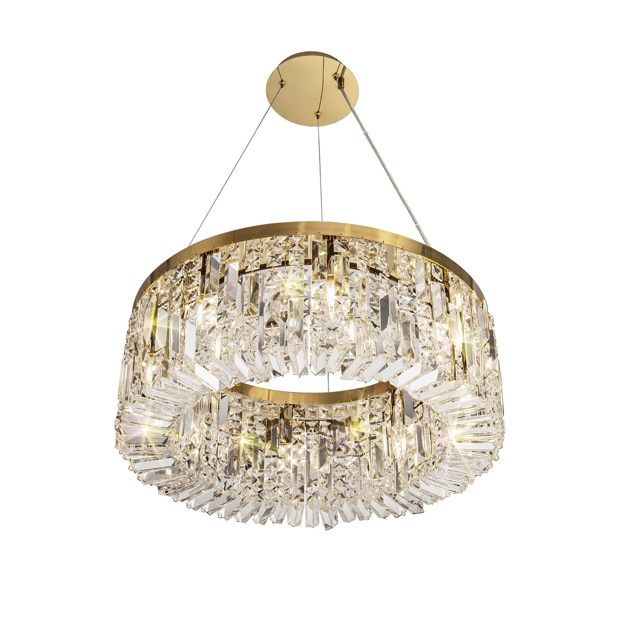 NL78169 Zian 60cm Round Pendant Chandelier 8 Light Gold/Crystal