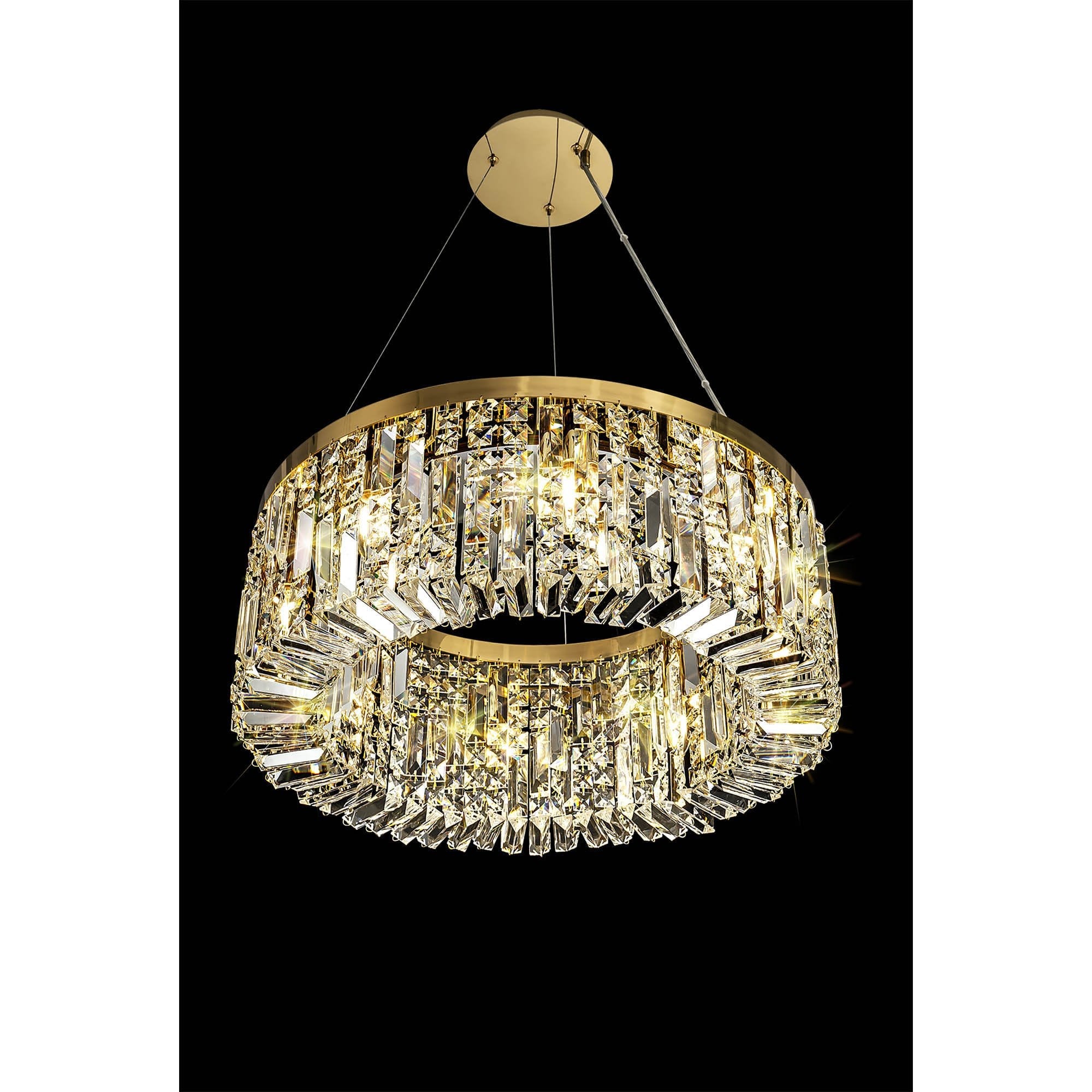 NL78169 Zian 60cm Round Pendant Chandelier 8 Light Gold/Crystal