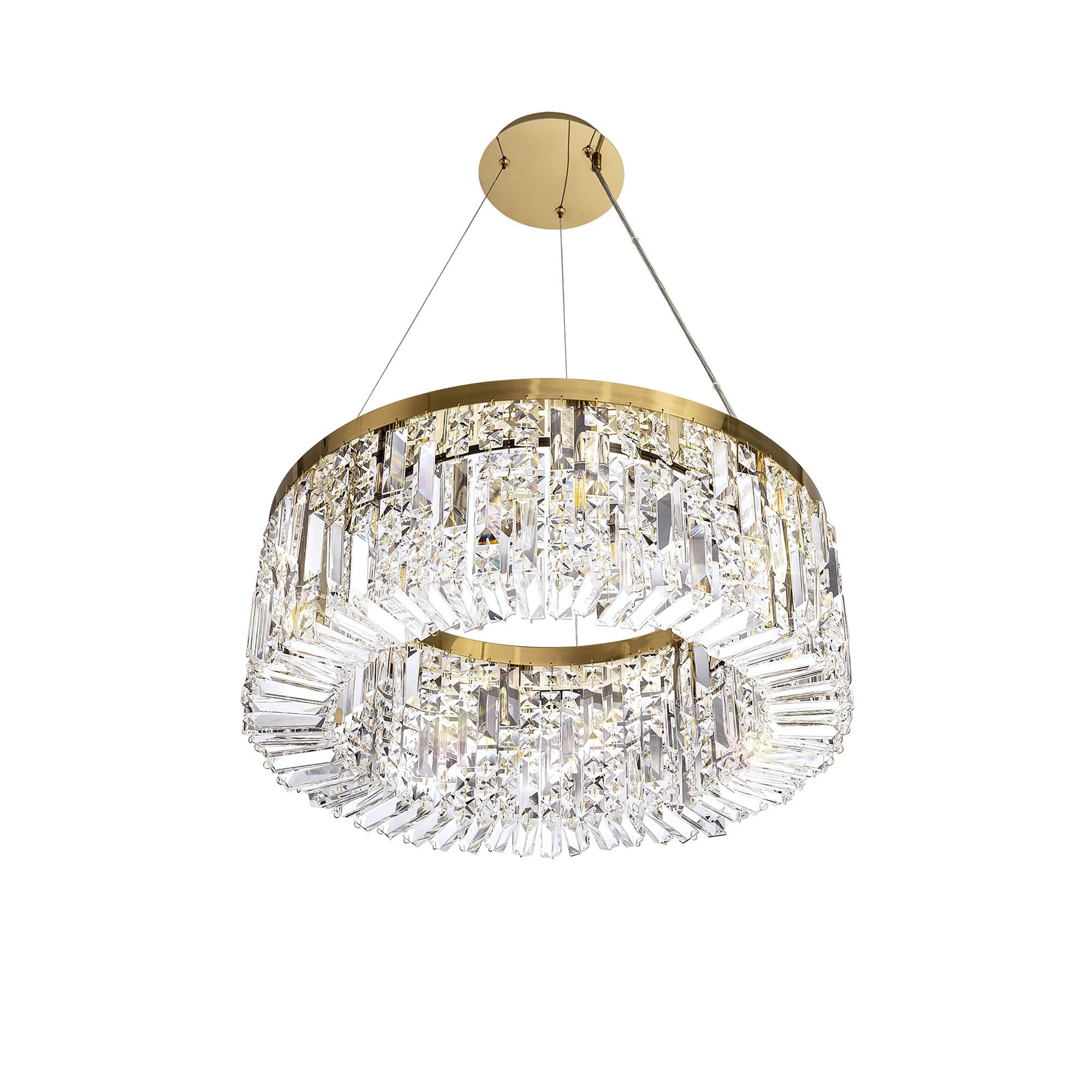 NL78169 Zian 60cm Round Pendant Chandelier 8 Light Gold/Crystal