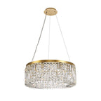 NL78169 Zian 60cm Round Pendant Chandelier 8 Light Gold/Crystal