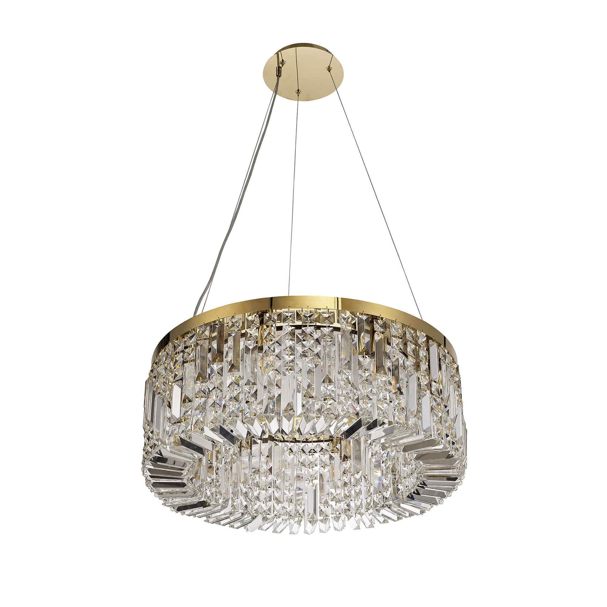 NL78169 Zian 60cm Round Pendant Chandelier 8 Light Gold/Crystal