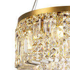 NL78169 Zian 60cm Round Pendant Chandelier 8 Light Gold/Crystal