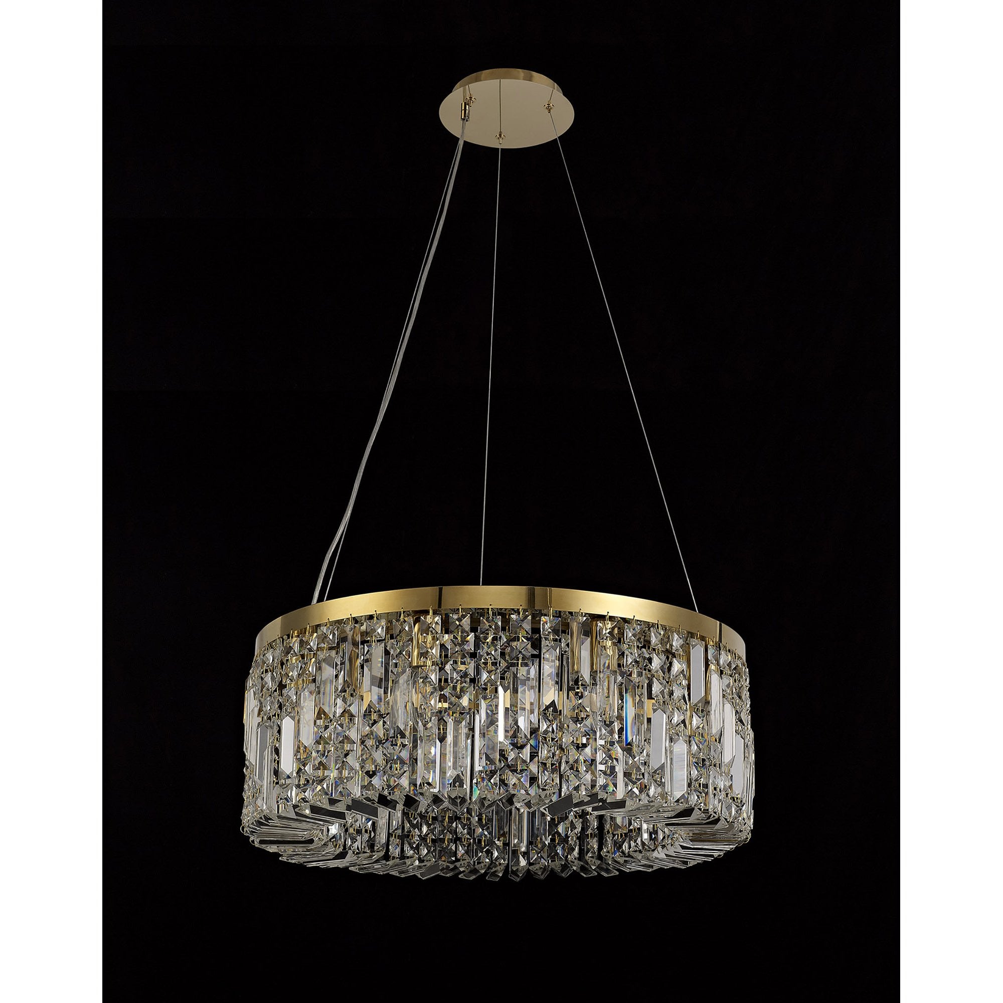 NL78169 Zian 60cm Round Pendant Chandelier 8 Light Gold/Crystal