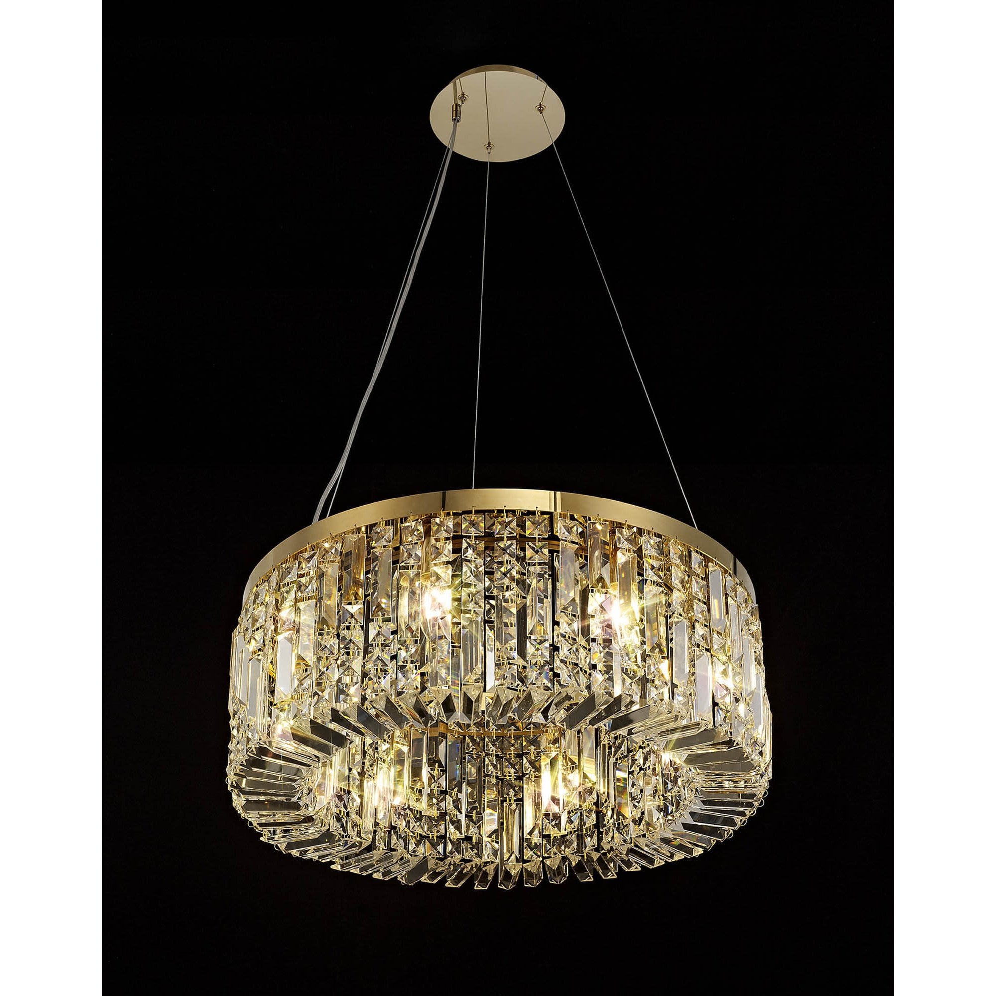 NL78169 Zian 60cm Round Pendant Chandelier 8 Light Gold/Crystal