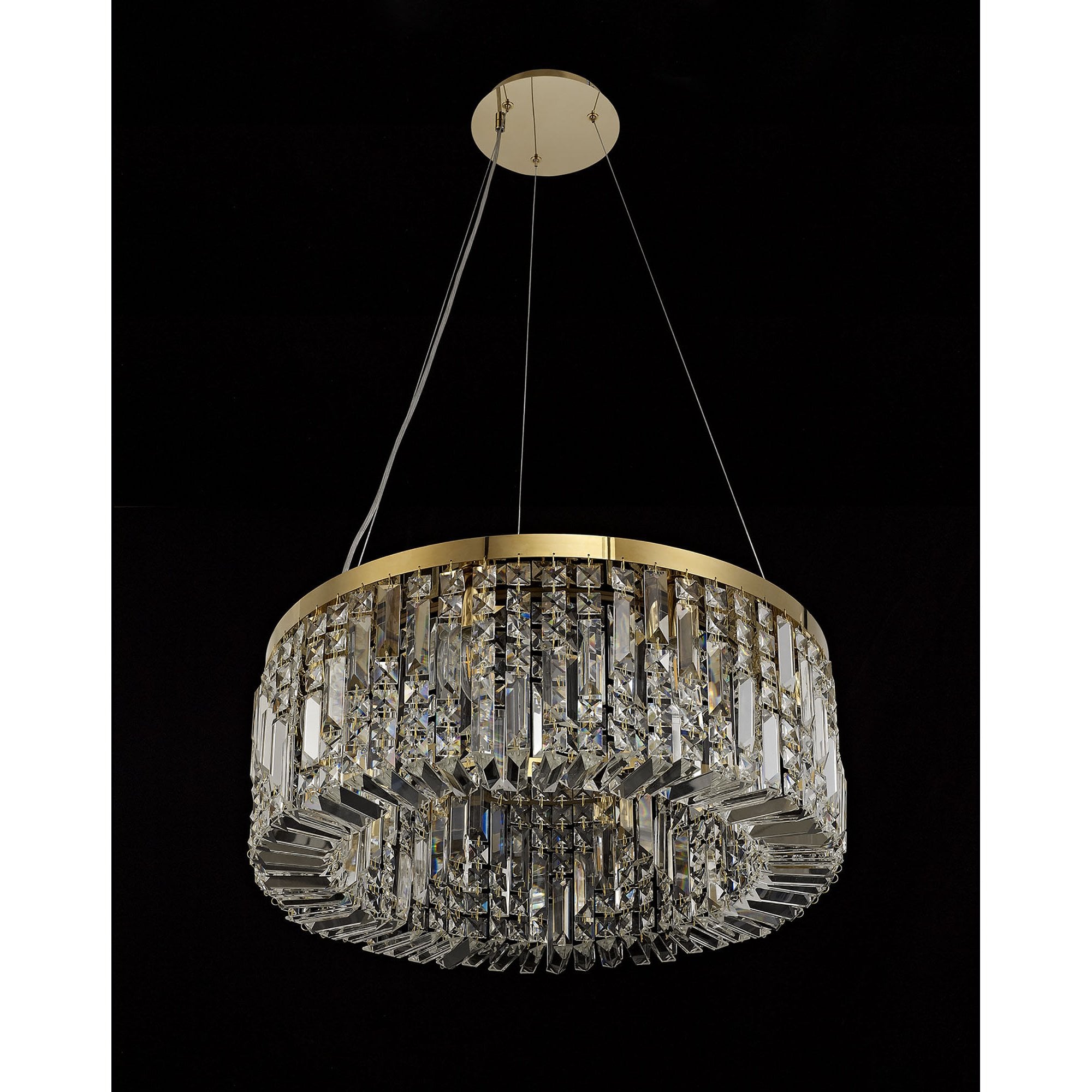 NL78169 Zian 60cm Round Pendant Chandelier 8 Light Gold/Crystal