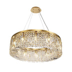 NL78179 Zian 80cm Round Pendant Chandelier 12 Light Gold/Crystal