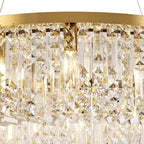 NL78179 Zian 80cm Round Pendant Chandelier 12 Light Gold/Crystal
