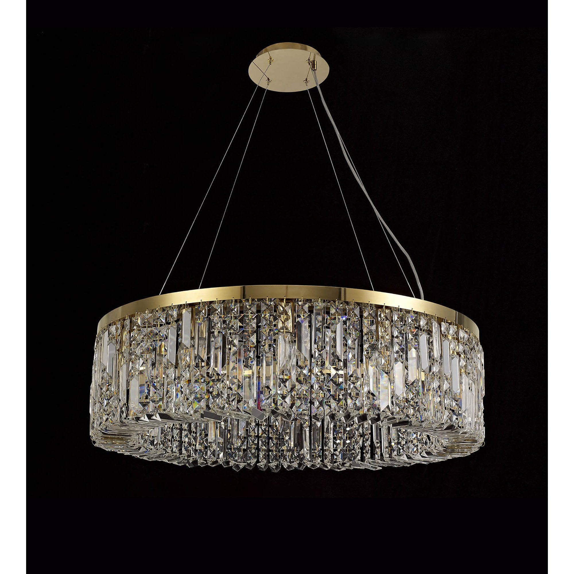 NL78179 Zian 80cm Round Pendant Chandelier 12 Light Gold/Crystal