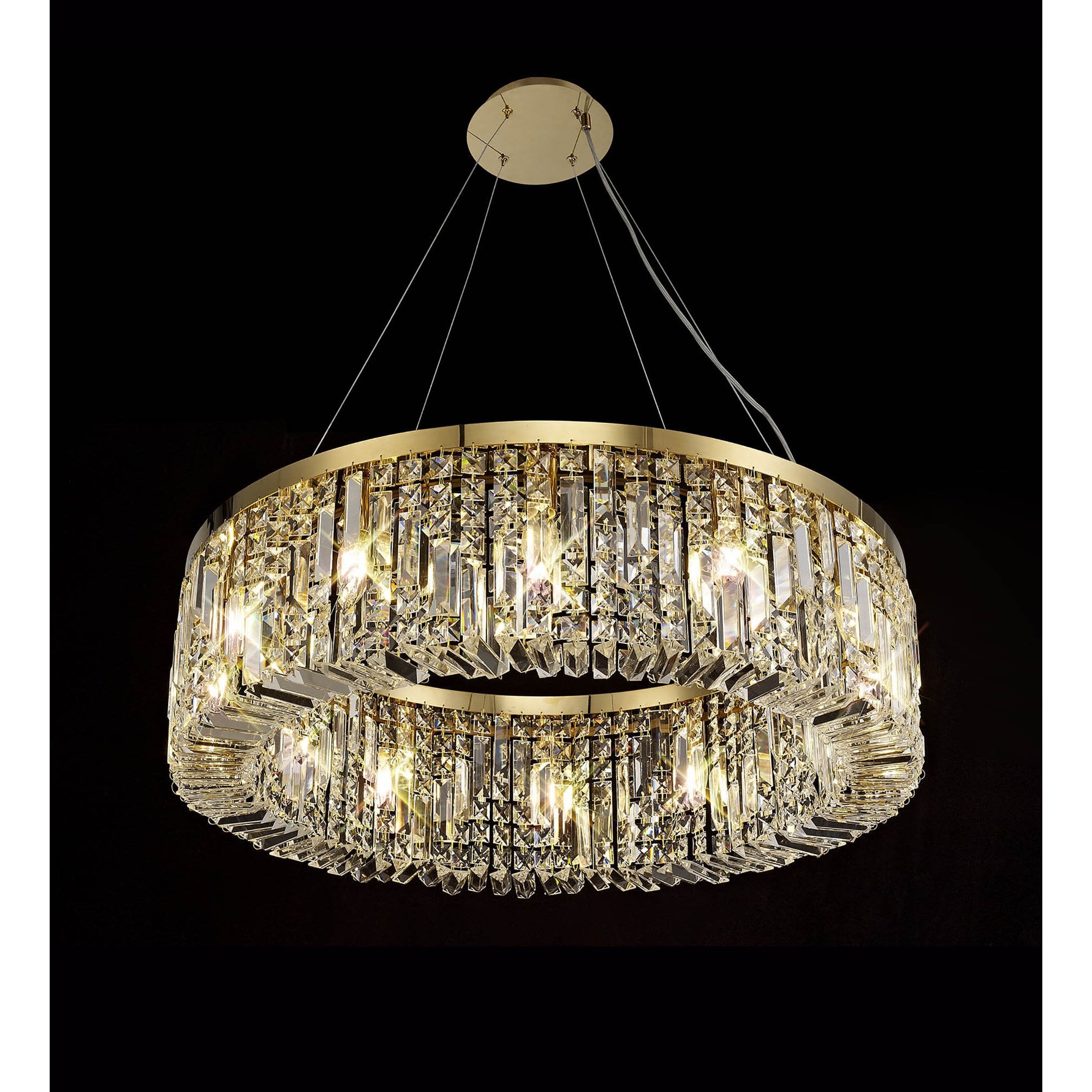 NL78179 Zian 80cm Round Pendant Chandelier 12 Light Gold/Crystal