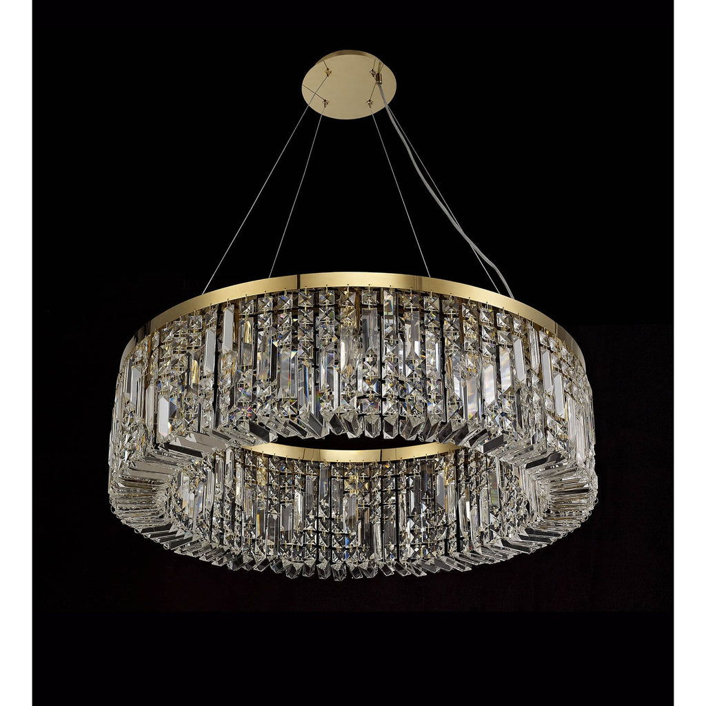 NL78179 Zian 80cm Round Pendant Chandelier 12 Light Gold/Crystal